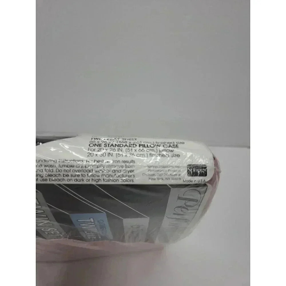 Vtg Performance by Springs Twin Sheet Set New Old Stock 124 Thread Count No Iron - Picture 3 of 5